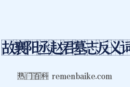 故襄阳丞赵君墓志反义词是什么意思的图片